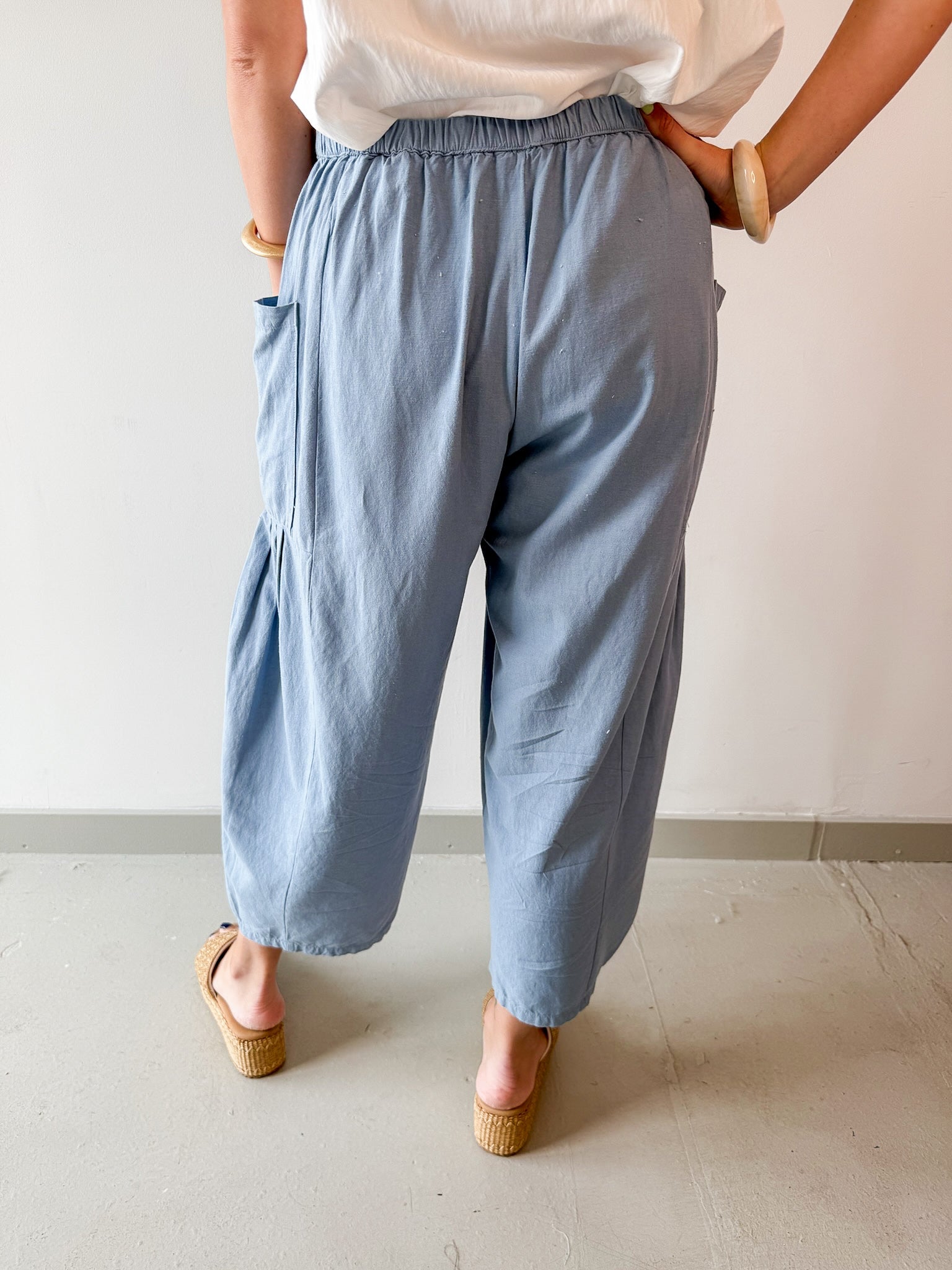Wide Leg Pants - Spring Blue