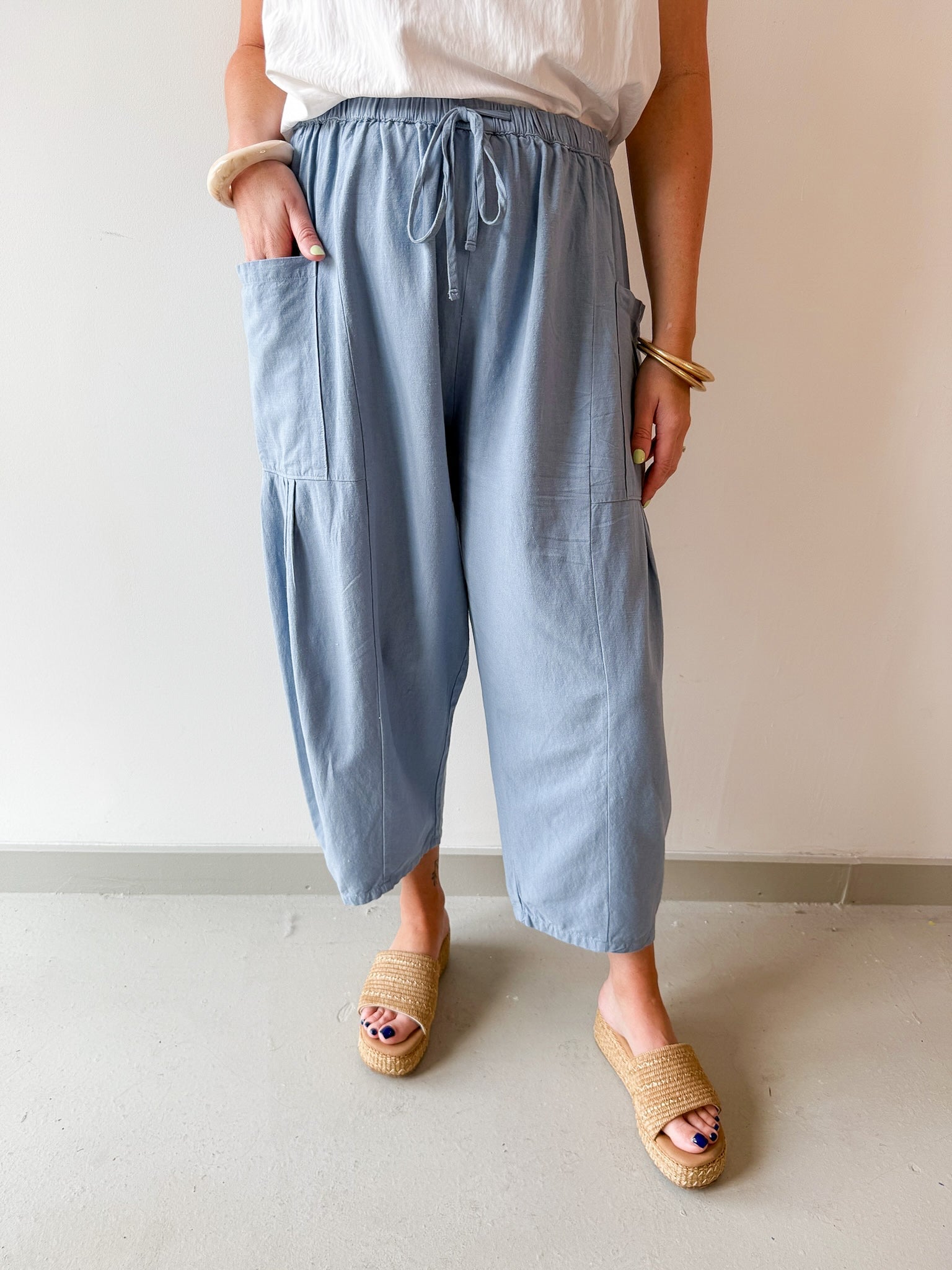 Wide Leg Pants - Spring Blue