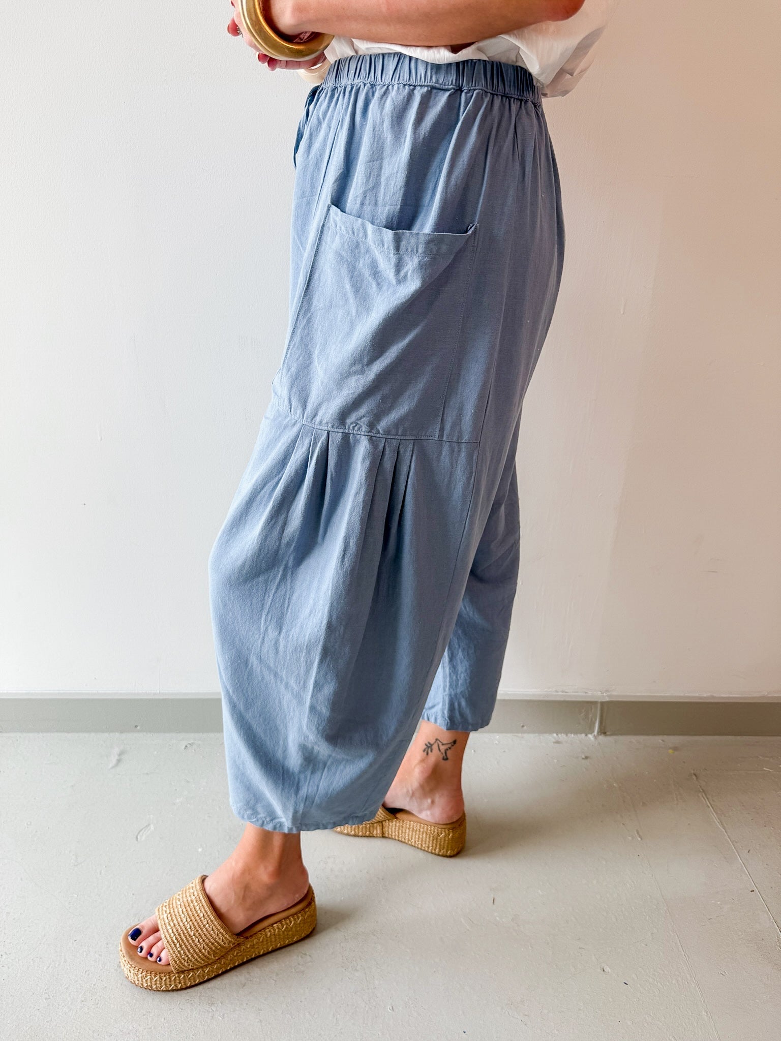Wide Leg Pants - Spring Blue