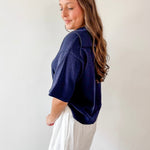 Wide Open Collar Knit Top