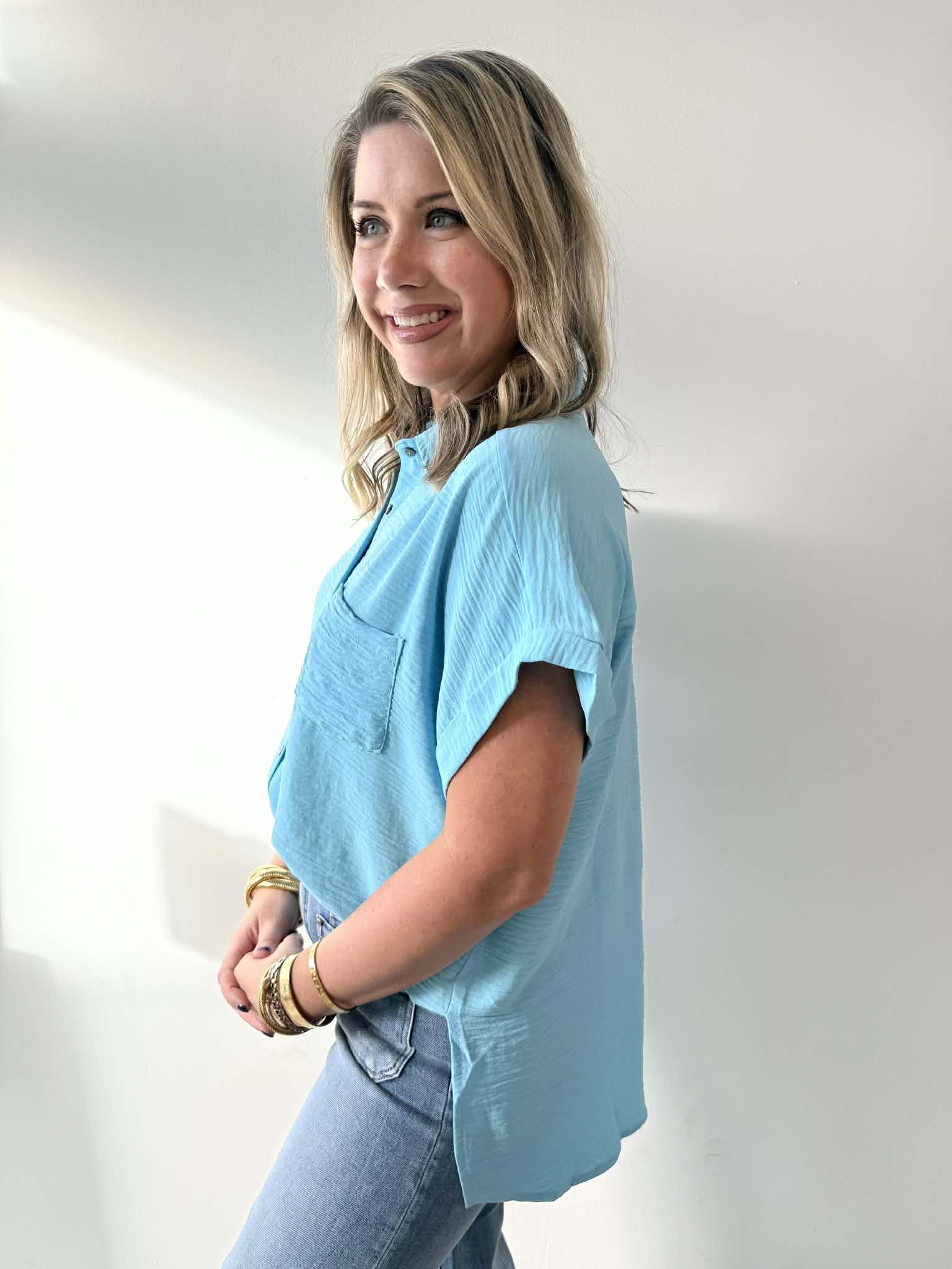 Woven Airflow Button Down Shirt