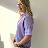 Woven Airflow Collared V - Neck Top
