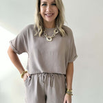 Woven Airflow Top & Shorts Set