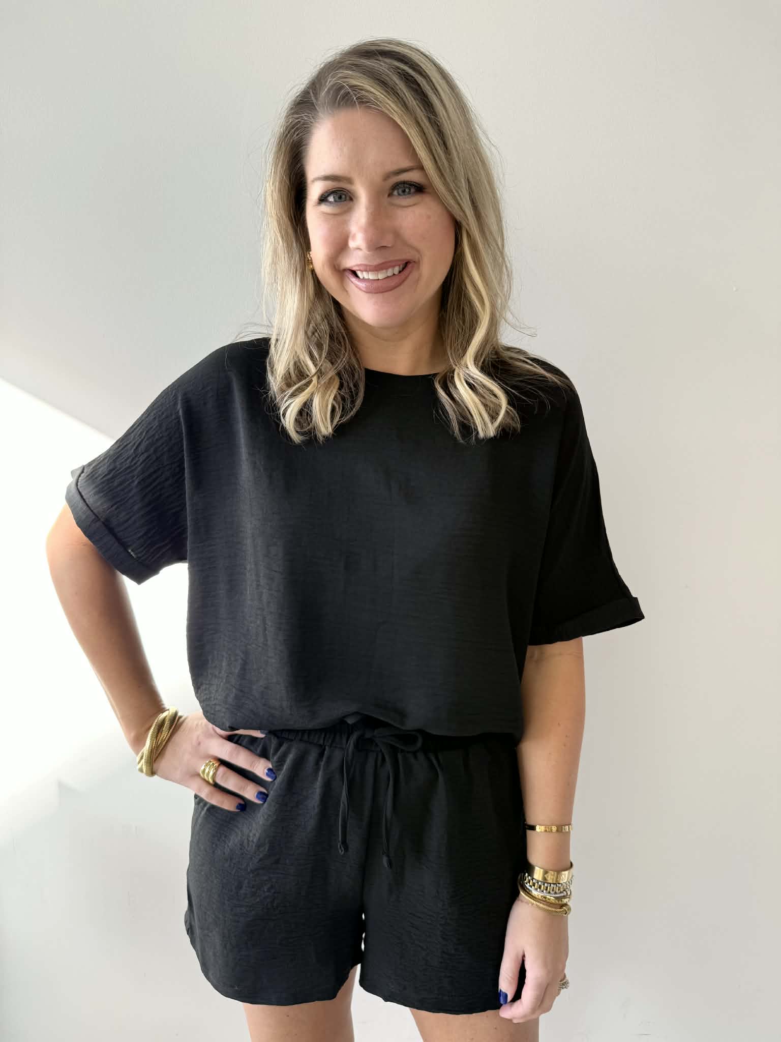 Woven Airflow Top & Shorts Set