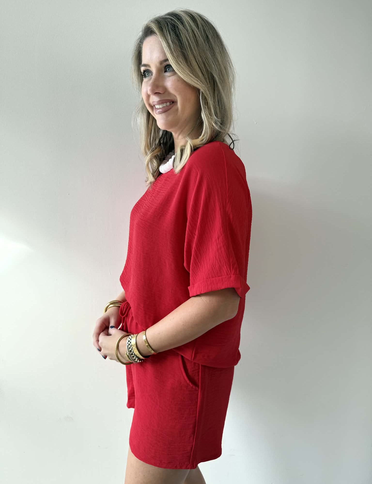 Woven Airflow Top & Shorts Set