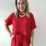 Woven Airflow Top & Shorts Set