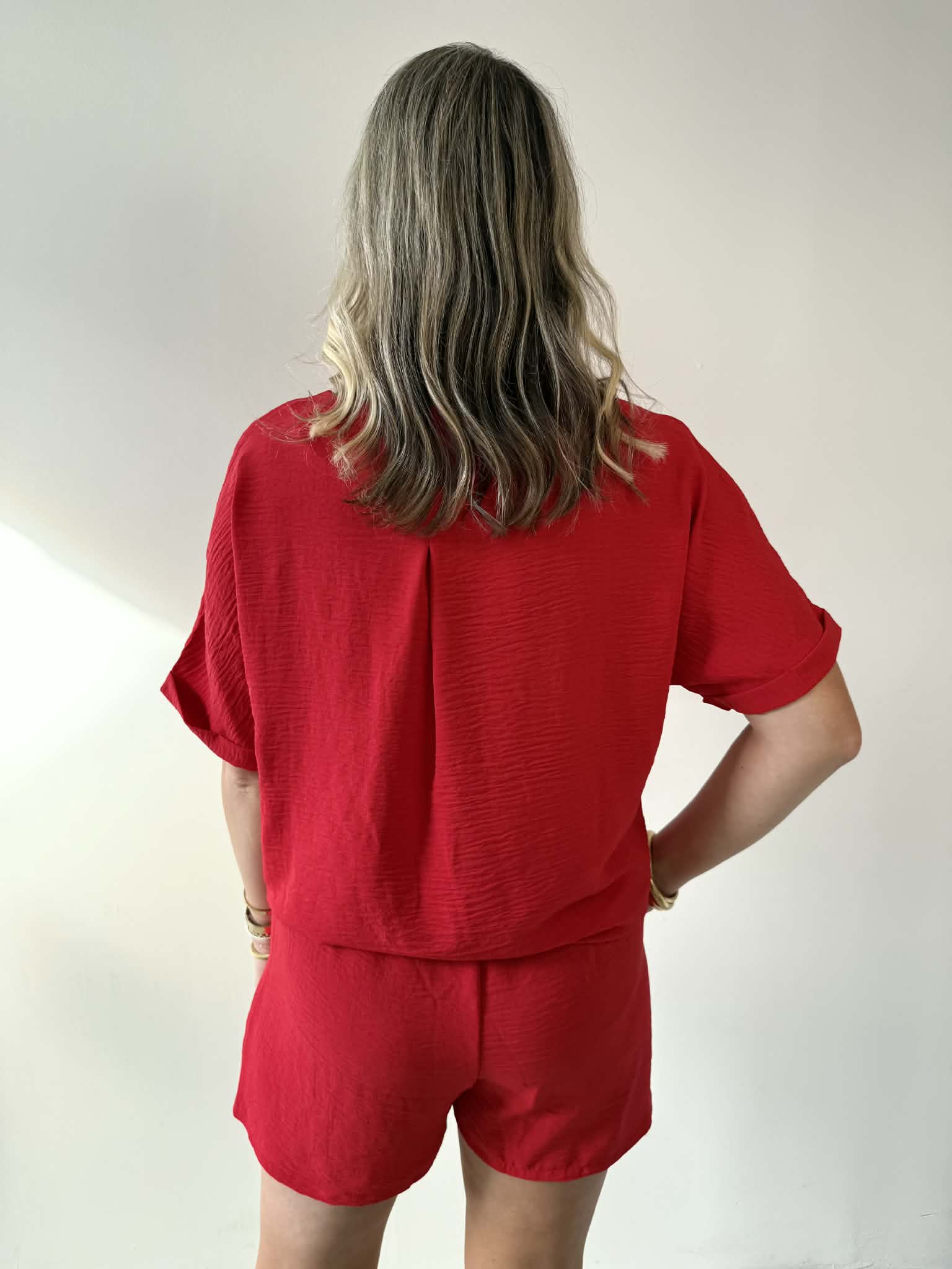 Woven Airflow Top & Shorts Set