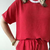 Woven Airflow Top & Shorts Set