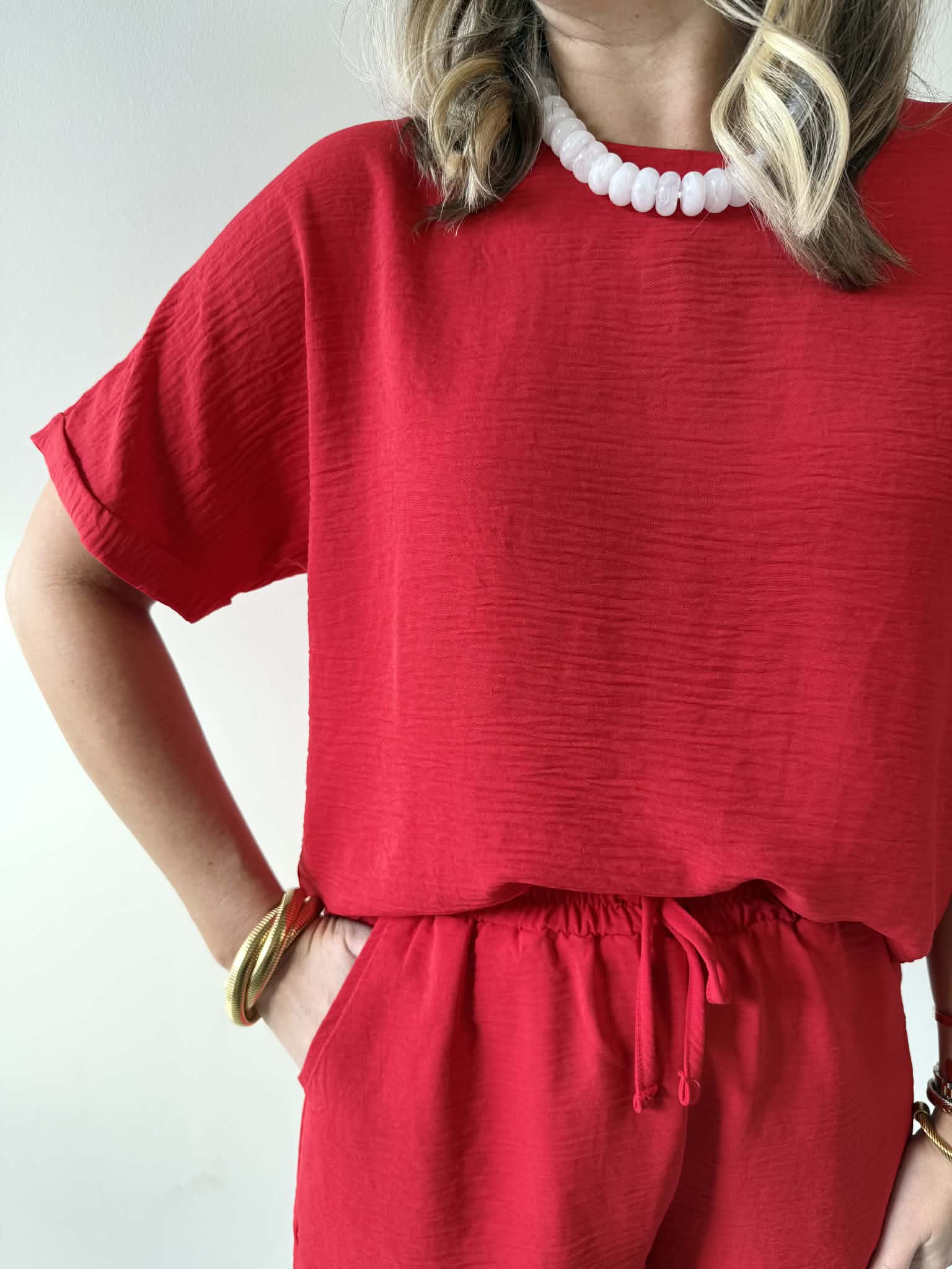 Woven Airflow Top & Shorts Set