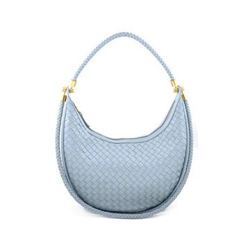 Woven Hobo Handbag - Light Blue