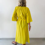 Woven Printed Maxi Dress - Mustard Multi