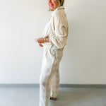 Woven Striped Oversized Shirt & Pant Set