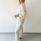 Woven Striped Oversized Shirt & Pant Set