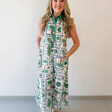 Wren Palm Print Midi Dress