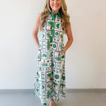 Wren Palm Print Midi Dress
