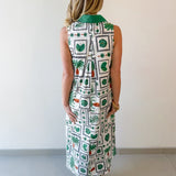 Wren Palm Print Midi Dress