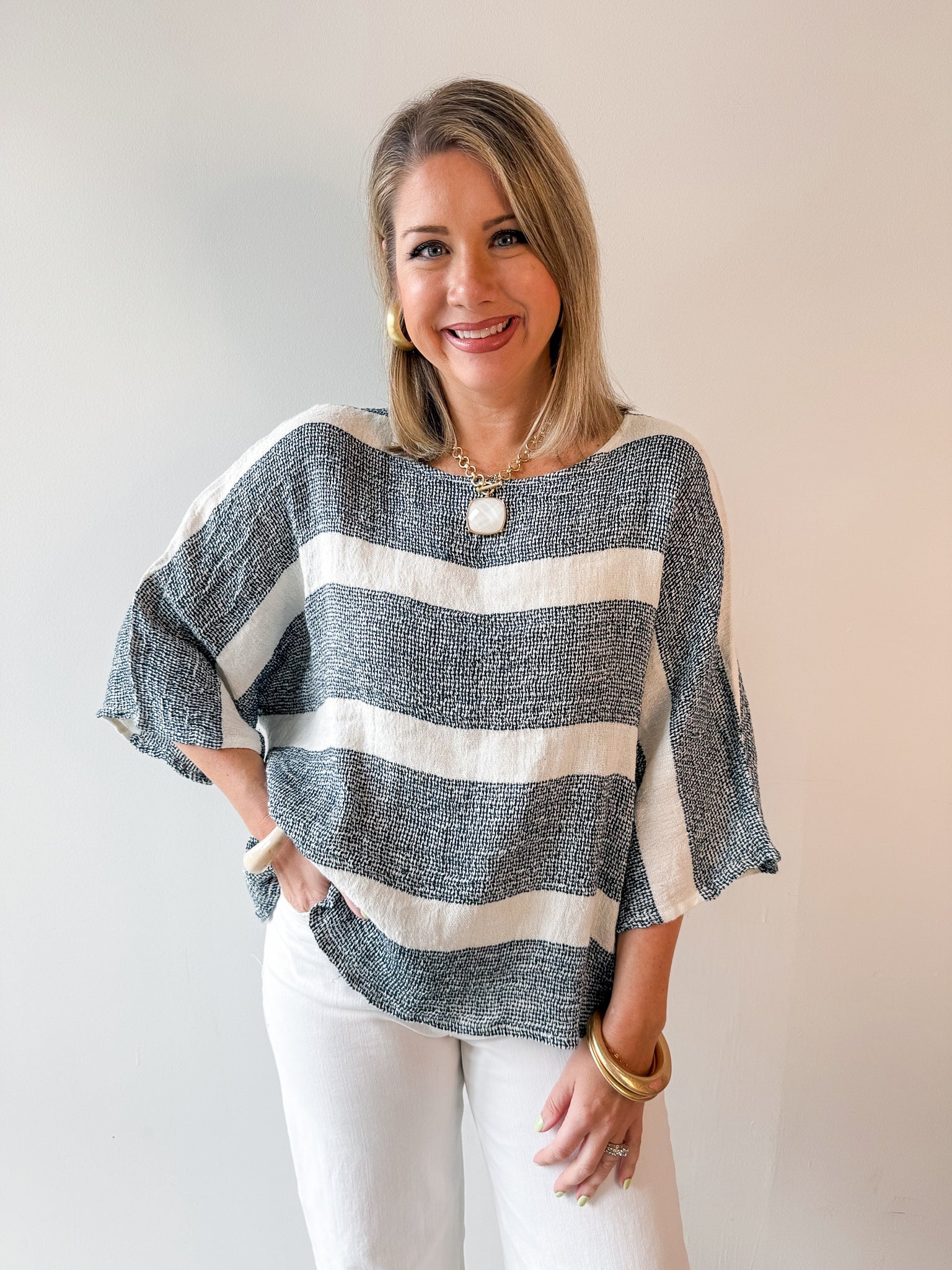 Wrenlee Navy Multi Top