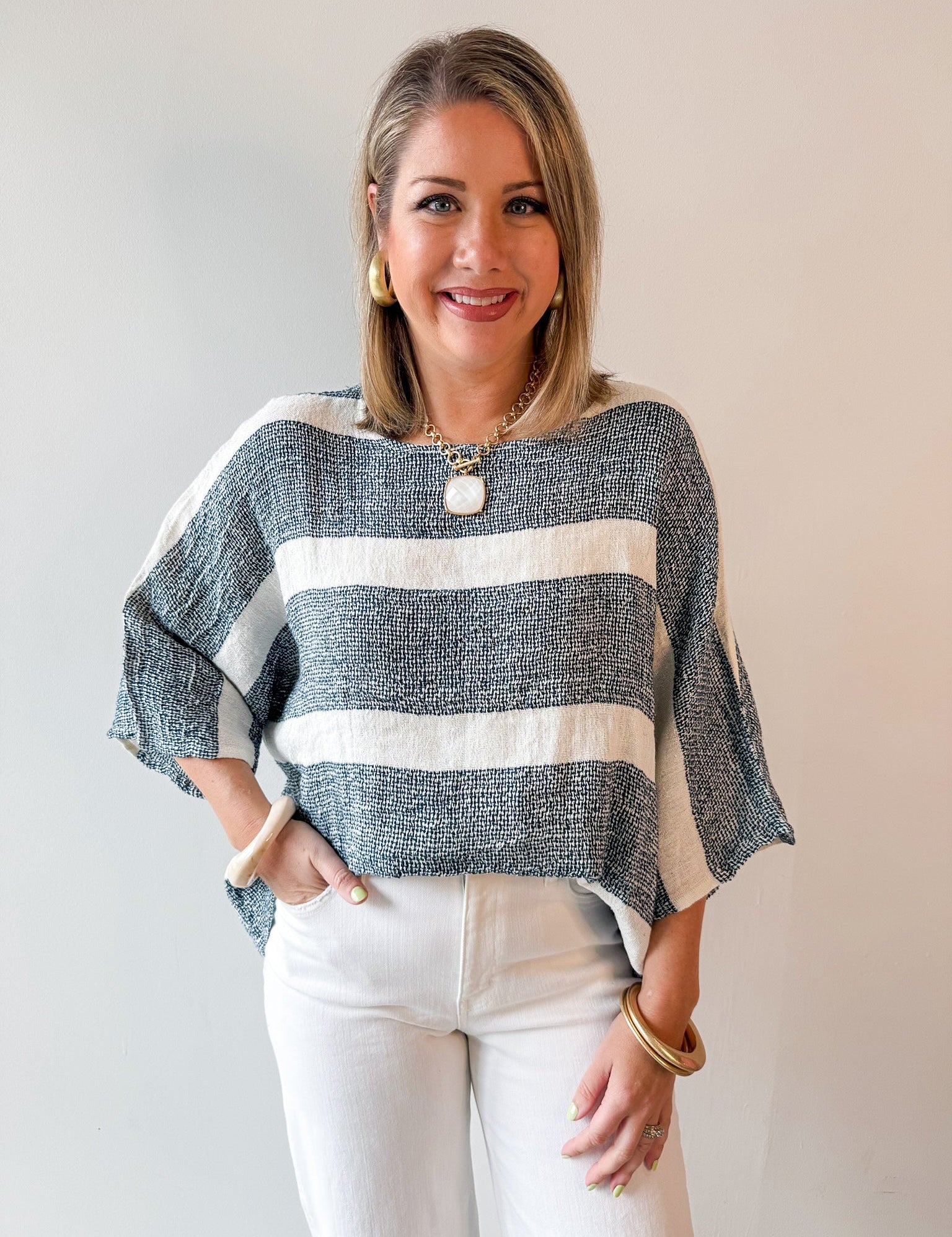 Wrenlee Navy Multi Top