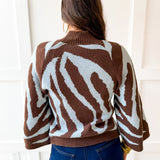 Zebra Print Knit Top - Brown Sky