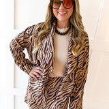 Zebra Print Mini Skort - Taupe