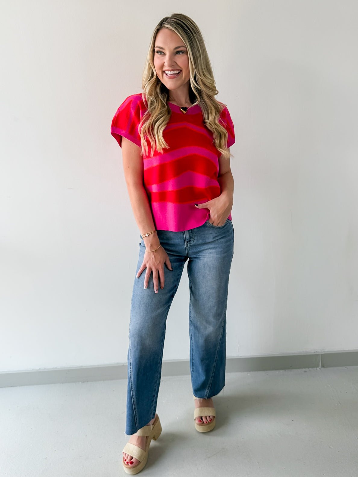 Zebra Print Sleeveless Top - Pink Mix