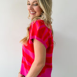 Zebra Print Sleeveless Top - Pink Mix
