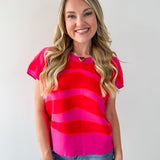 Zebra Print Sleeveless Top - Pink Mix