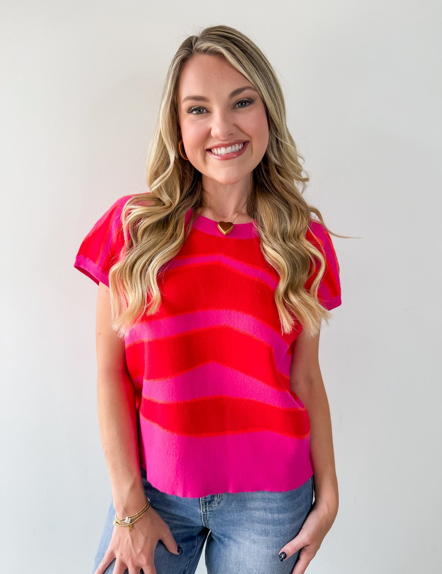 Zebra Print Sleeveless Top - Pink Mix