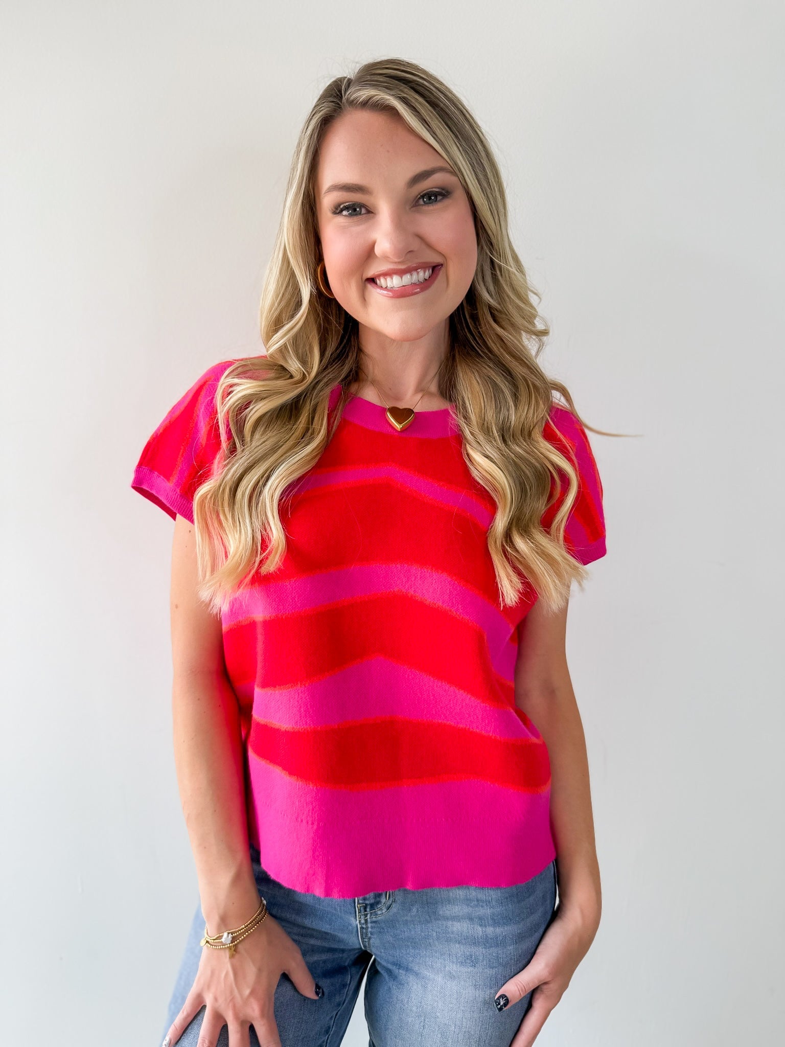 Zebra Print Sleeveless Top - Pink Mix