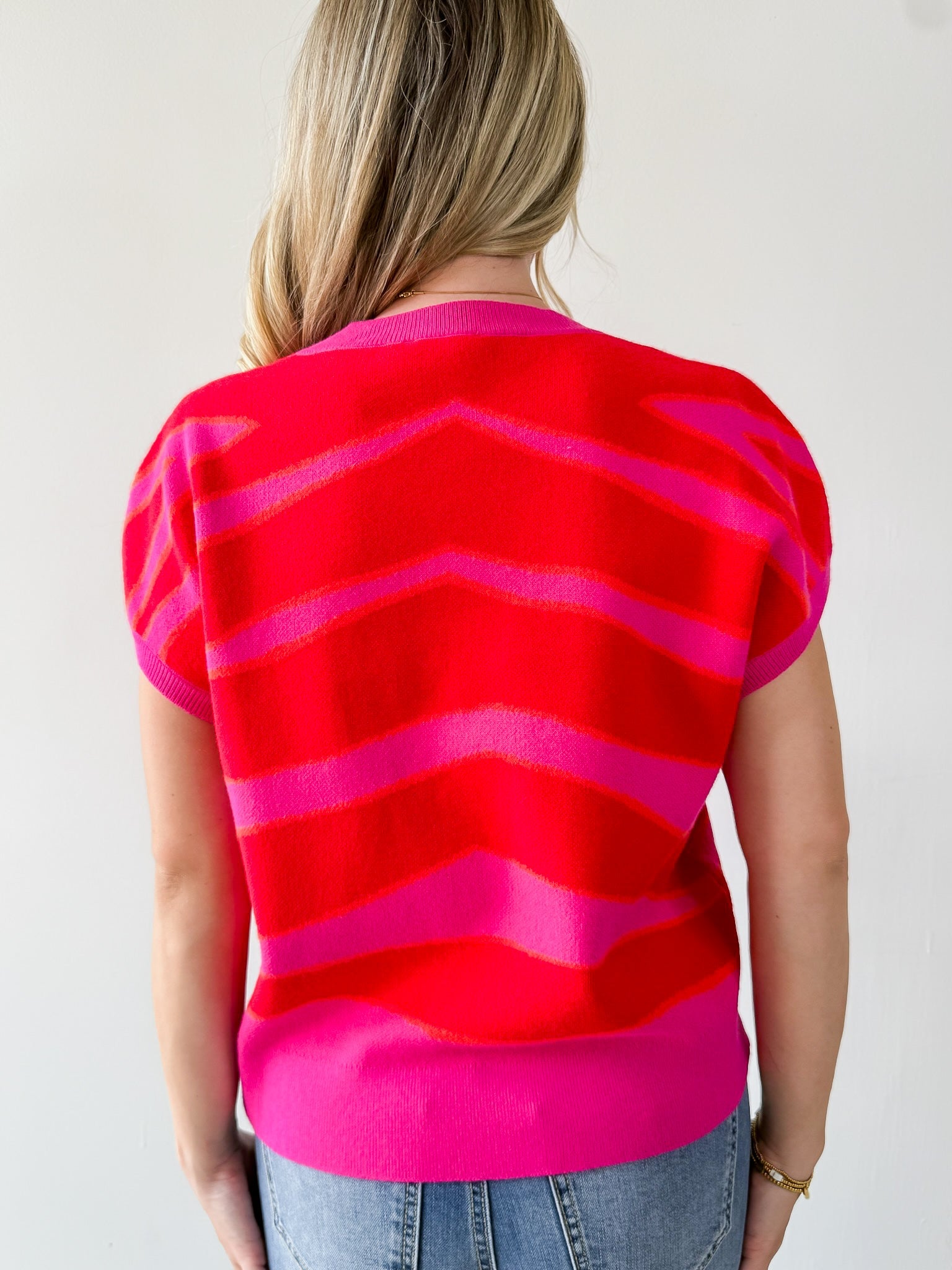Zebra Print Sleeveless Top - Pink Mix