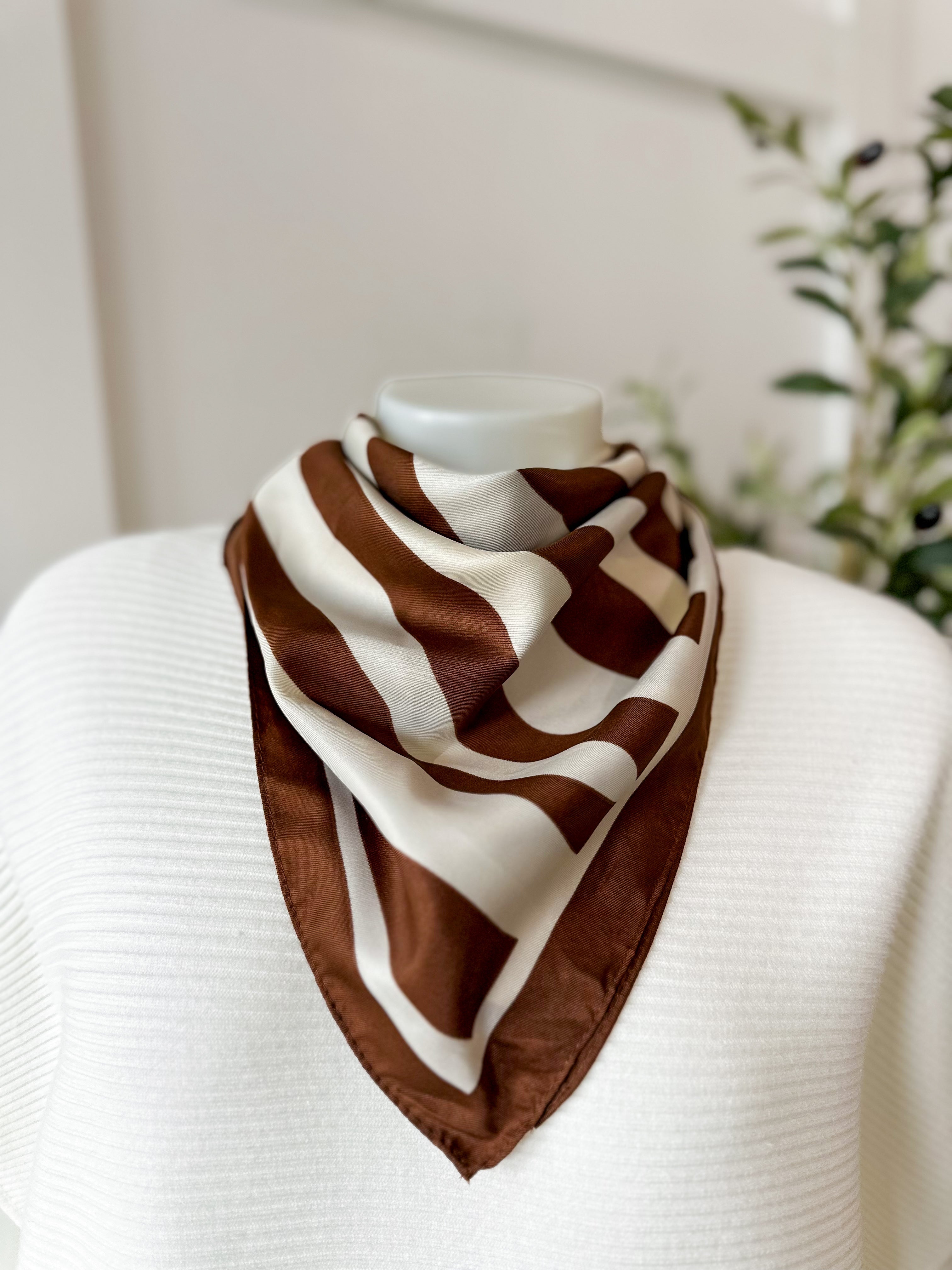 Zebra Print with Border Scarf - Large
